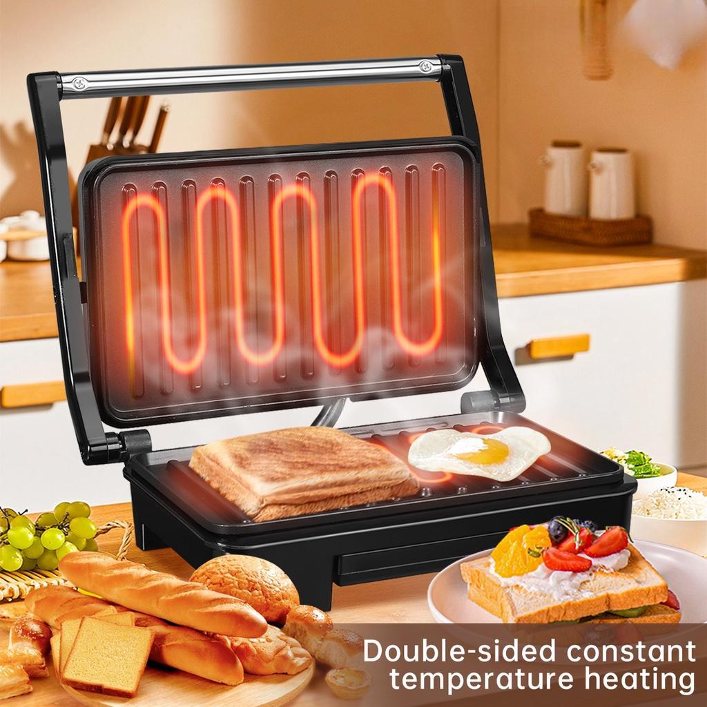 220-240V Dual Toast Grill Non Stick Surface Automatic Temperature Control Breakfast Maker Electric Sandwich Steak Maker