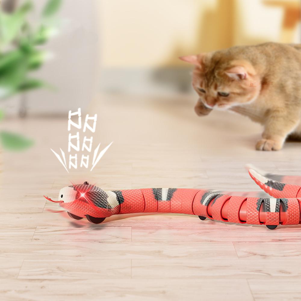 Smart Sensing Snake Automatic Cat Toys Interactive Cat Toys Infrared Charging Accessories Kitten Toys for Pet Dogs Game Play Toy