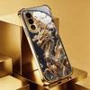 Golden Dragon Circling In The Clouds Gold-Plated Four-Corner Glass Phone Case for Ultra  S22 Ultra S20 Ultra 56 A72 A73 5G