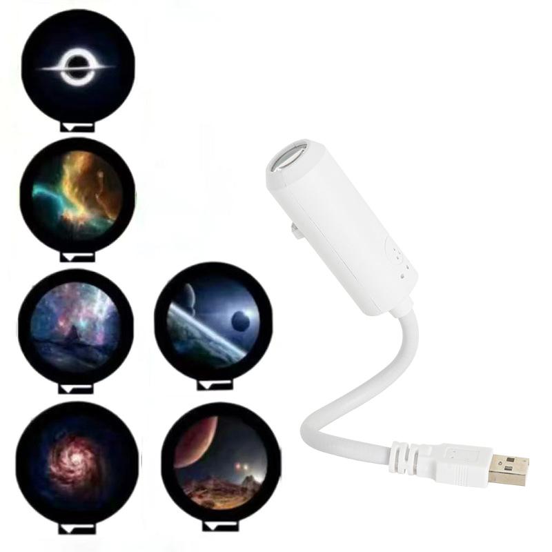 1Set Usb Starry Sky/Ocean/Milky Way Series Projection Atmosphere Lamp Night Light Romantic Bedroom Decoration