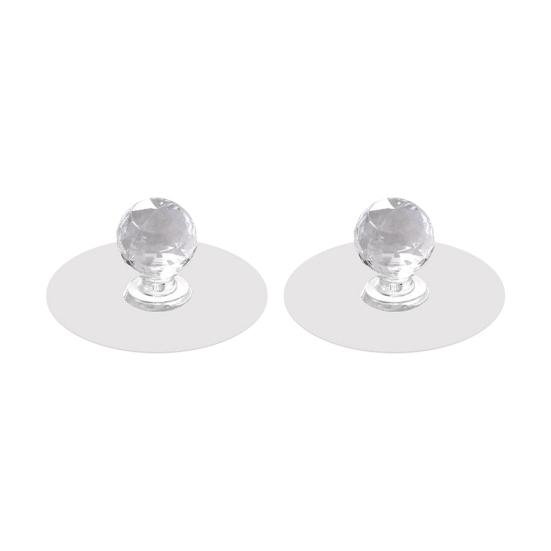 

2Pcs Wall Mounted Compact Cabinet Handle Acrylic Practical Punch-free Cabinet Pull for Cupboard прозорий
