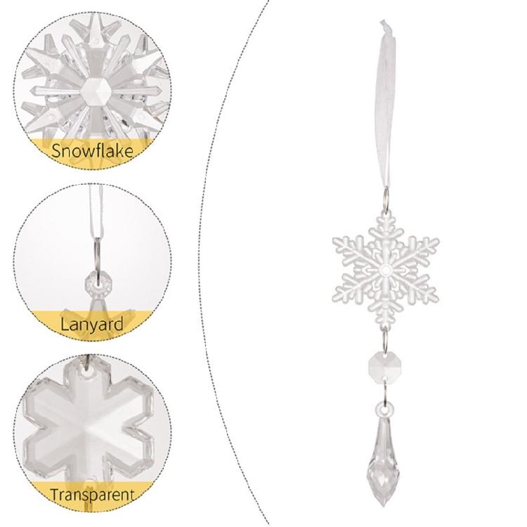 18Pieces Premium Acrylic Ice Christmas Ornamentation Crystal Snowflake Transparent Decors For Indoor Festival Display