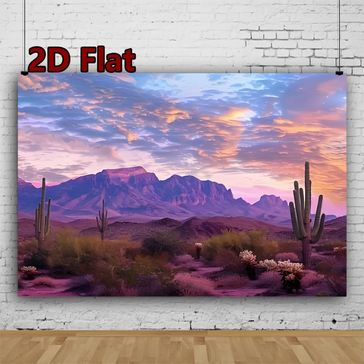 Arizona Desert Sunset Tapestry Polyester Wall Hanging Boho Cactus Mountain Decor Living Room 180x320cm71x126in 100X70CM