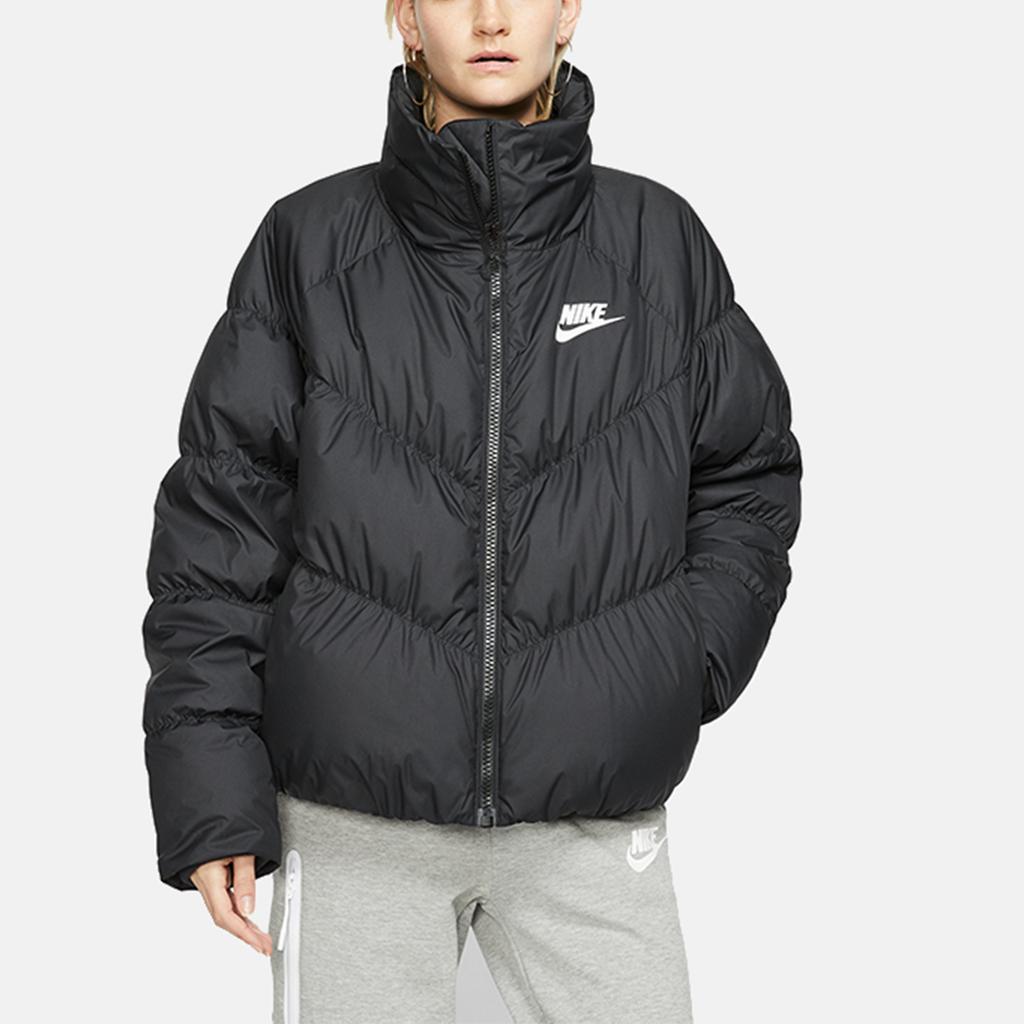 Nike Sportswear V-Neck Pleated Down Jacket Women Outerwear Black BV2880-010