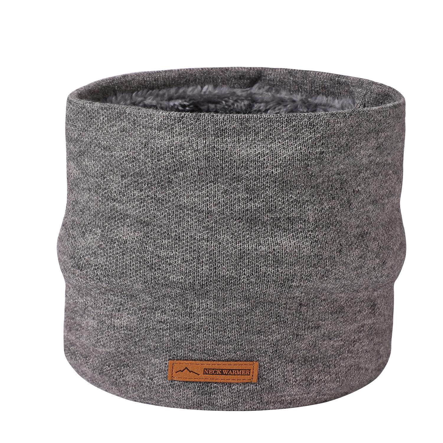 

Мужская и женская осенне-зимняя утепленная двухслойная шейная повязка унисекс, однотонная, с флисовой подкладкой, трикотажная шерстяная повязка на шею 24*21*2 серый