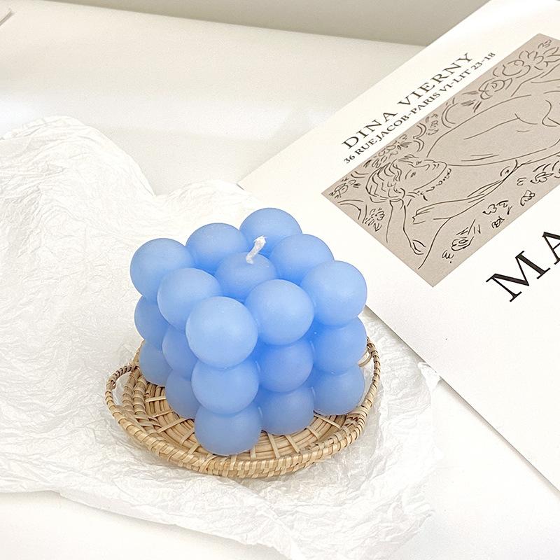 

Ins Style Creative Bubble Shape Rubik s Cube Scented Candle Home Simple Scented Candle Decoration Blue - Blue Wind Chimes