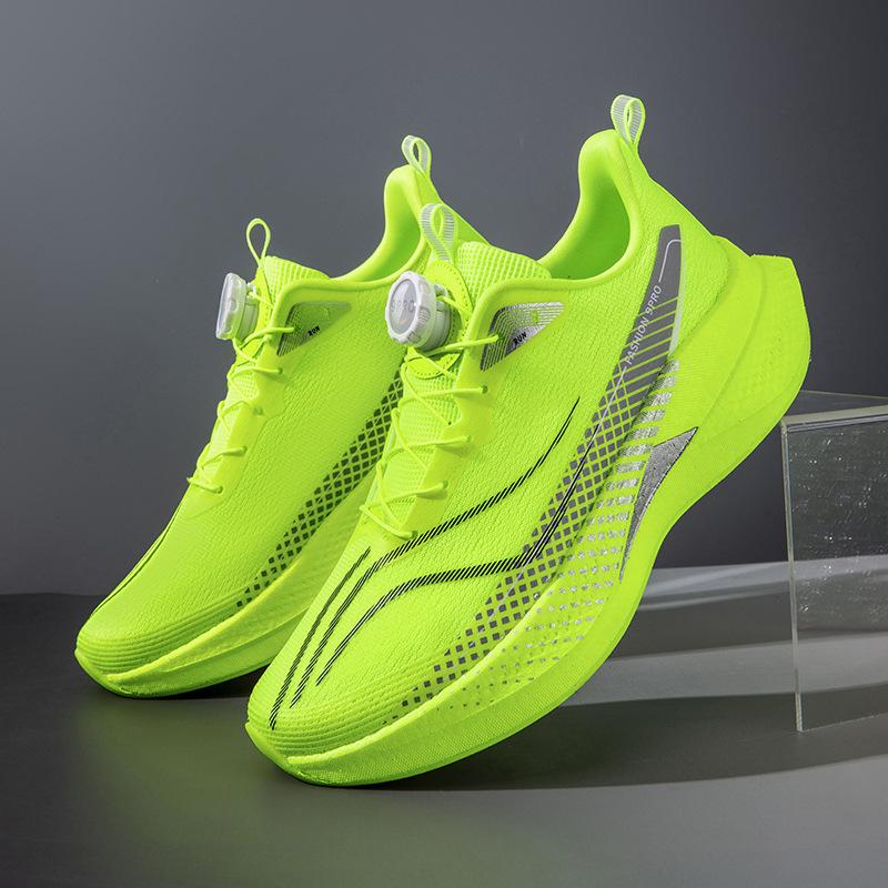9PRO Running Shoes Men's and Women's Rotating Button Older Children's Student Body Test Racing Carbon Plate Breathable Sports Shoes