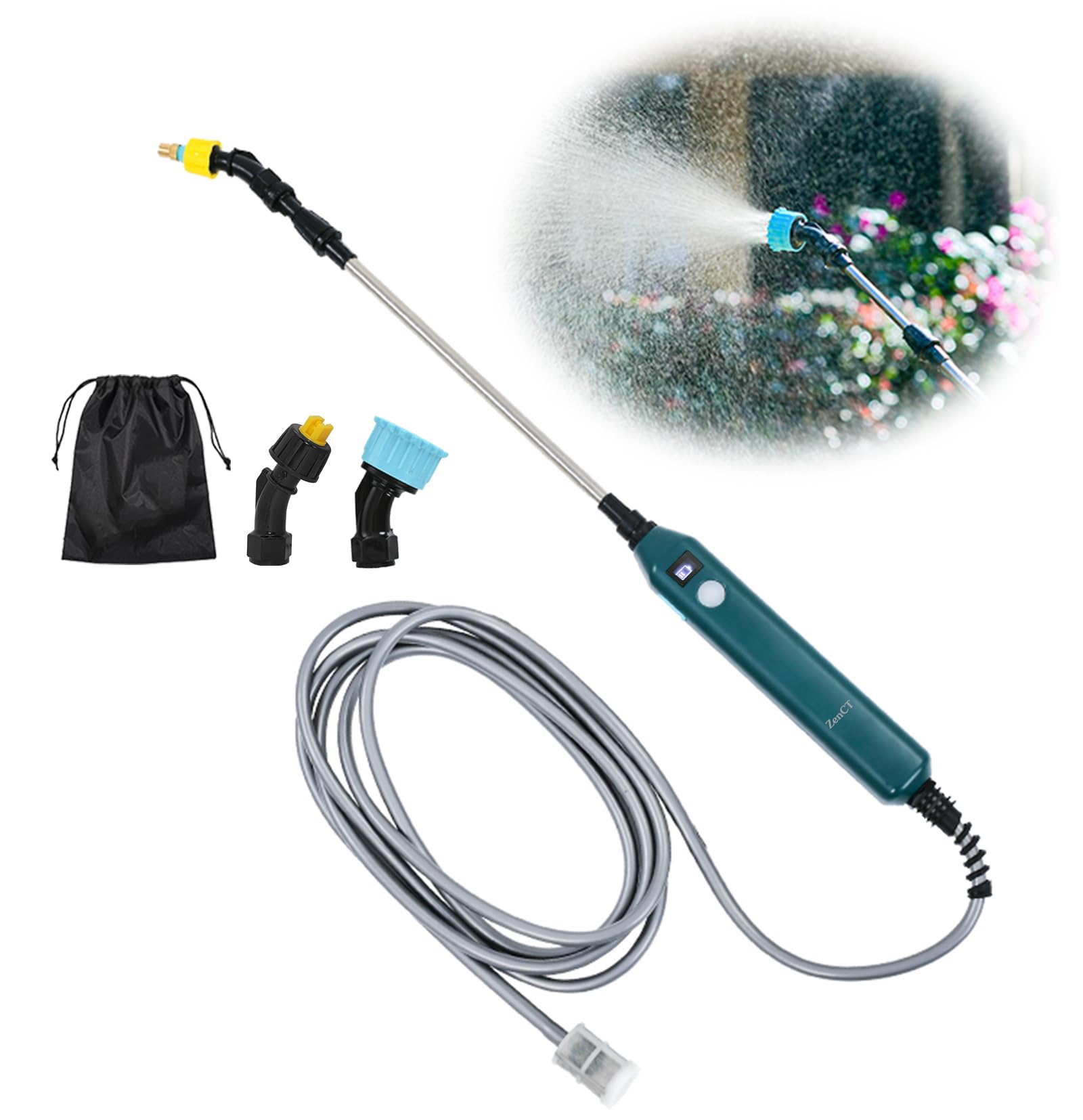 

ZenCT Электрический Примерно Часов Непрерывной 8м 3 Насадки Светодиодный Телескопический для Дома и Автоматический Электрический Водный Японская Инструкция CT239 Опрыскиватель,