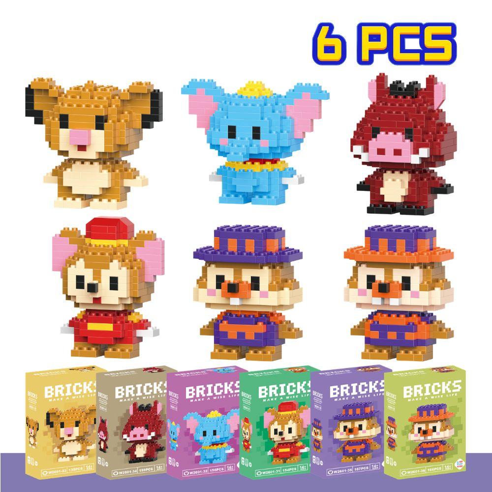 Anime Princess Building Blocks Stitch Mickey Mouse Mini Action Toy Figures Blocks Toys Bricks Assemble Toys Kids Gifts