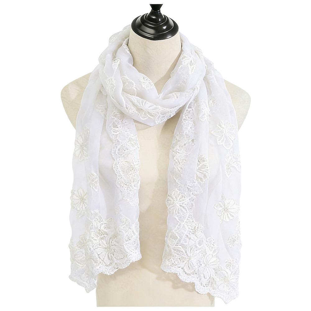 Thin Women's Lace Scarf Long Female Headscarf Literary Summer Sunscreen Shawl