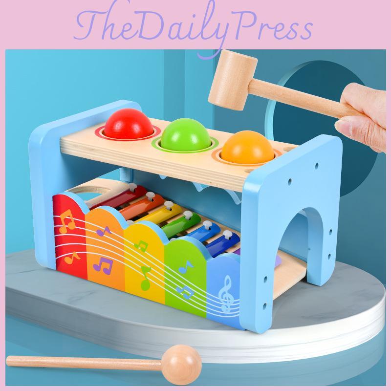 Nonelectric Wooden Rolling Ball Music Toy For Kids Early Learning Entertainment