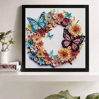 New Arrival 5D DIY Full Circle Diamond Painting "Butterfly Circle" Embroidery Cross Stitch Home Decor Gift