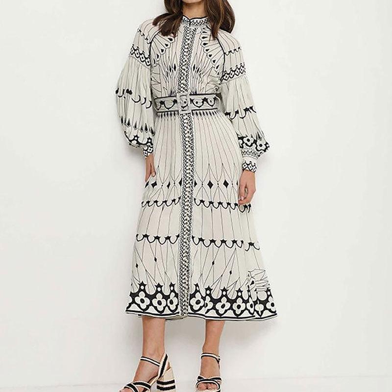 

Элегантное женское цветочное весеннее платье в придворном стиле с длинными рукавами, 2025 Medium