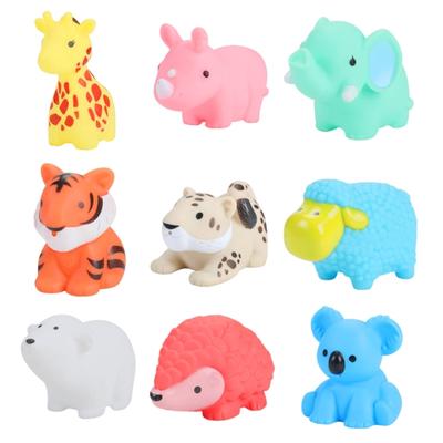 Rubber Cartoon Animal Baby Bath Toy Floating Squeeze Animal Water Squirting Toy With Sprays Design For Toddler Bathing