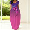 Ladies Curvy Fit Crew Neck Short Sleeve Dress Light Loose Outfit Designed For Summer Daily Hangouts