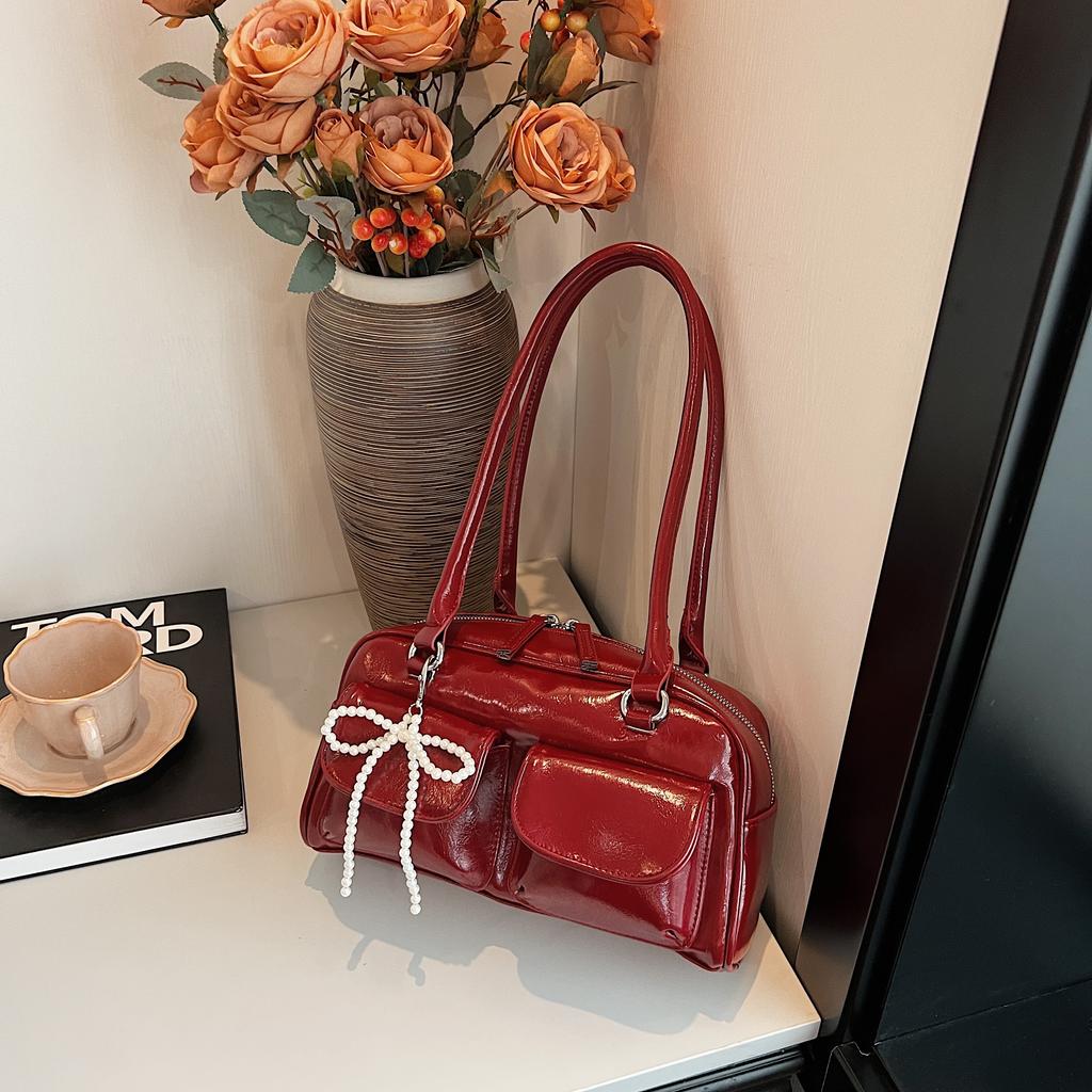Fashionable Underarm Bow Bag for Women  Korean Edition New Simple Leisure Pillow Bag Trendy Versatile Shoulder Bag
