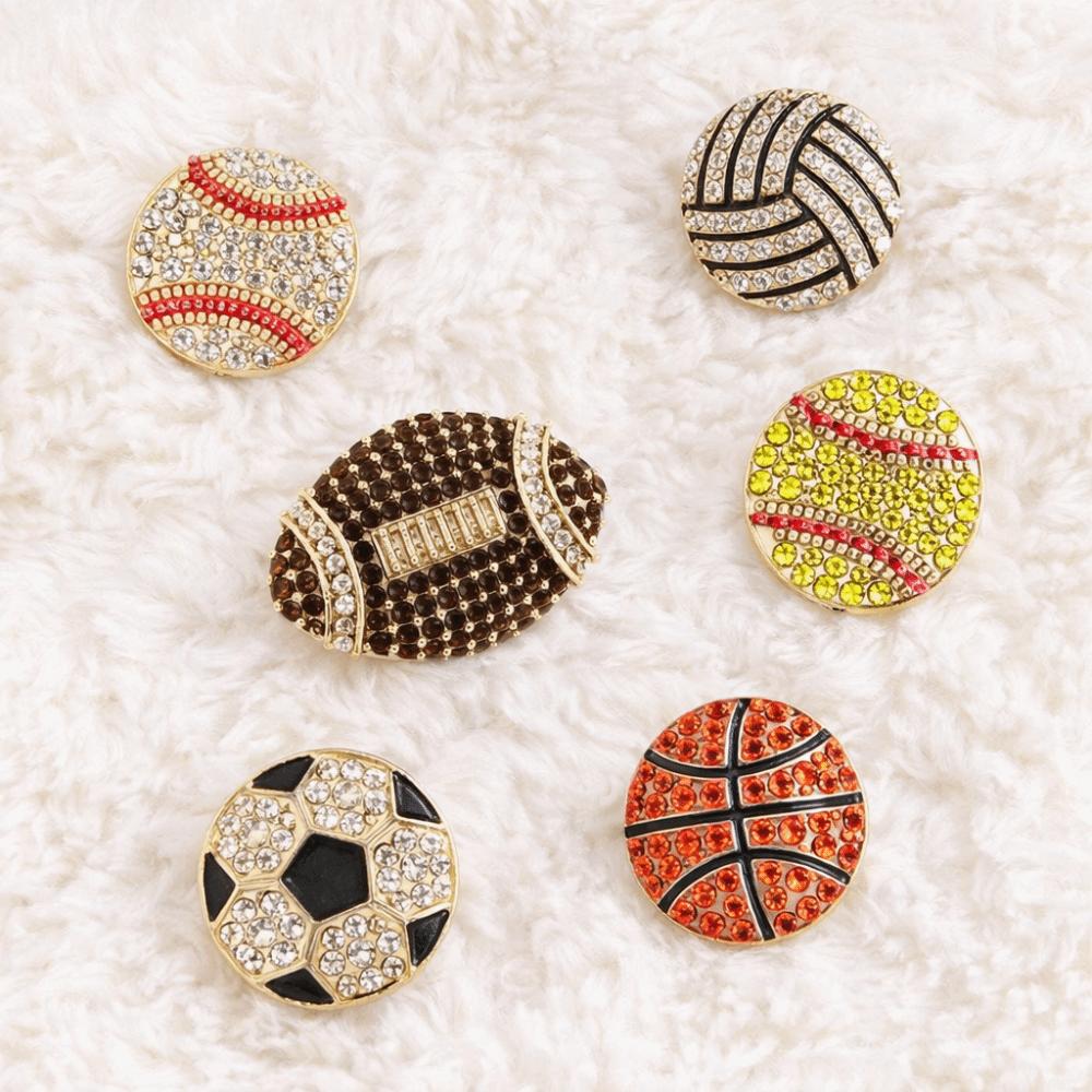 Crystal Rhinestone Rhinestone Brooches Sports Theme Alloy Material Backpack Pins Rhinestone Design Decorative Pins