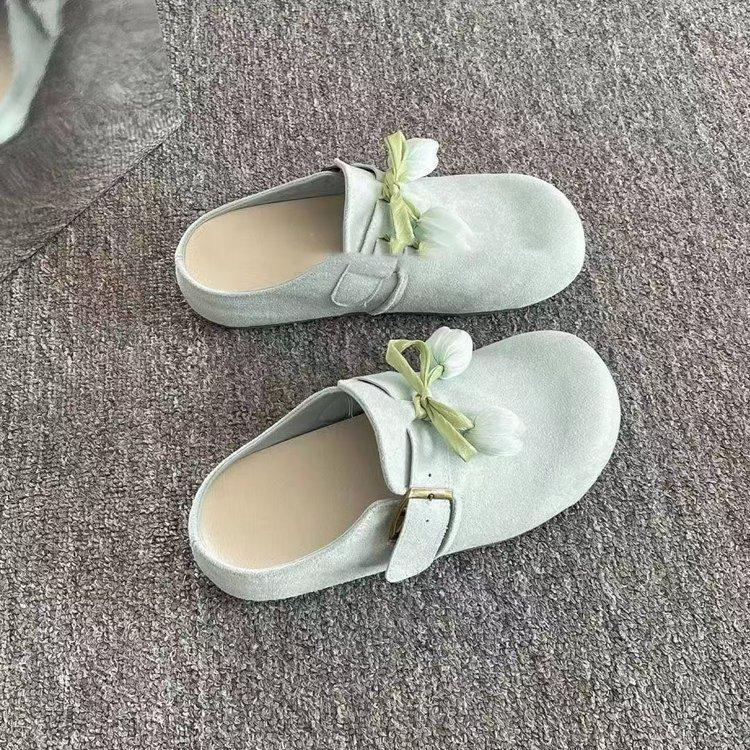 Thick-soled one-pedal lazy shoes women's 2025 summer new outer wear bag head half slippers belt buckle fashionable Birkenstocks