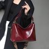 Genuine leather women's bag Korean version versatile first layer cowhide women's underarm wide shoulder strap single shoulder soft leather bucket bag