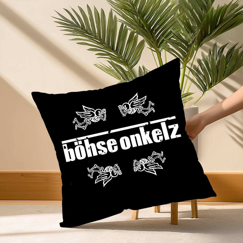 Hot B-Bohse O-OnkelzS Rock Pillow Case Soft Plush Fabric Double Sided Print Decorative Home Living Room Gift Cushion