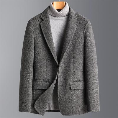 Autumn and Winter Double-sided Wool Suit Herringbone Wool Suit Men's Slit No-iron Small Suit Nizi Jacket Men