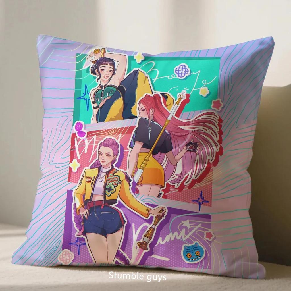 Kpop Anime 45X45cm Demon Hunters Pillowcase Sofa Cushion Cover Living Room
