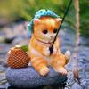 Katzen Angeln Figur für Garten- oder Aquariendekoration Dekorative Tierfigur aus Harz Terrassen Rasen Hof Ornament