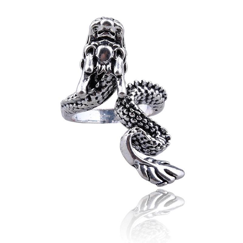 Women Men Personality Ring Jewelry Dragon Shaped Open Finger Bague Femme Male Anillos