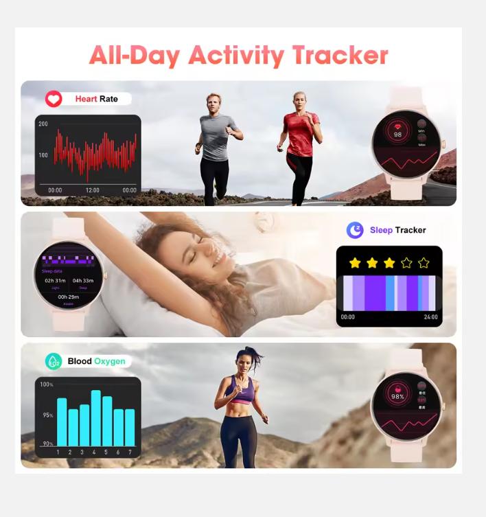 Karchilor 2025Women'S Smartwatch Bluetooth Call 1.39 Touch Screen Smart Watches for Men Health MonitoringIp67Waterproof Fitness