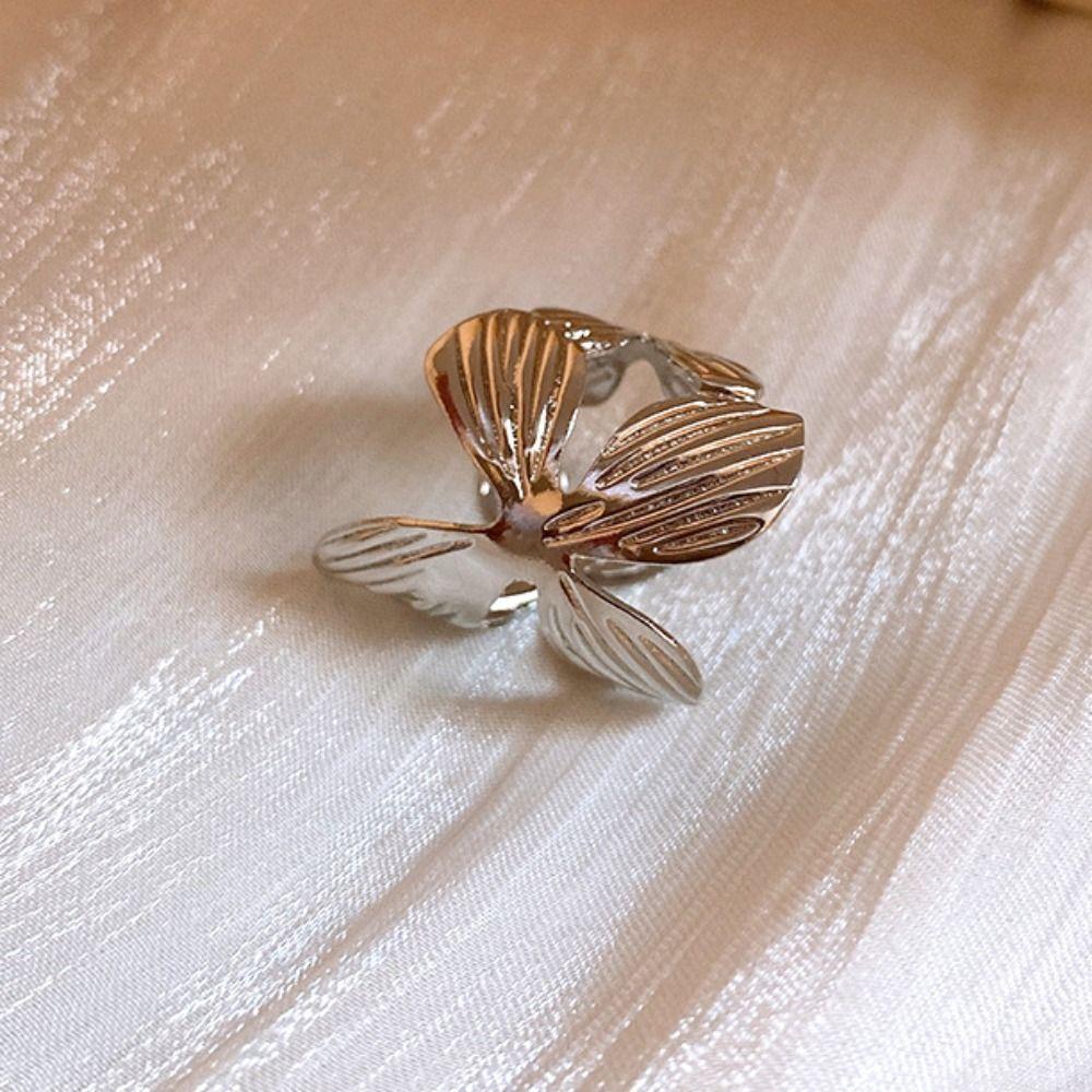 Flora Design Flower Cuff Bangle Exquisite Open Bracelet Fashion Hollow Bangle  Girls