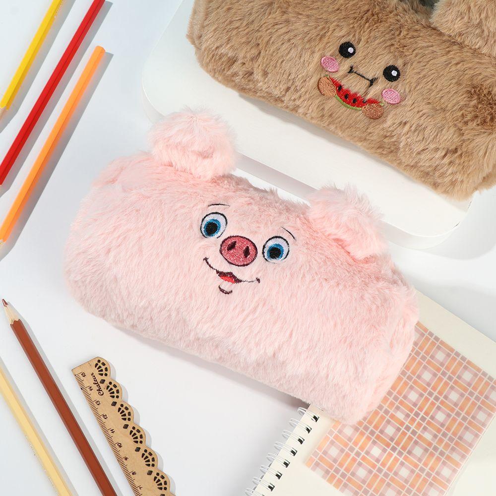 Fashion Girl Student Large Capacity School Supplies Cute Pencil Case Plush Stationery Bag