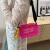 Trendy Jelly Handbag Fashion Letter Small Square Bag Transparent Jelly Bag Single Shoulder Handbag Simple Adjustable Strap Crossbody Bag