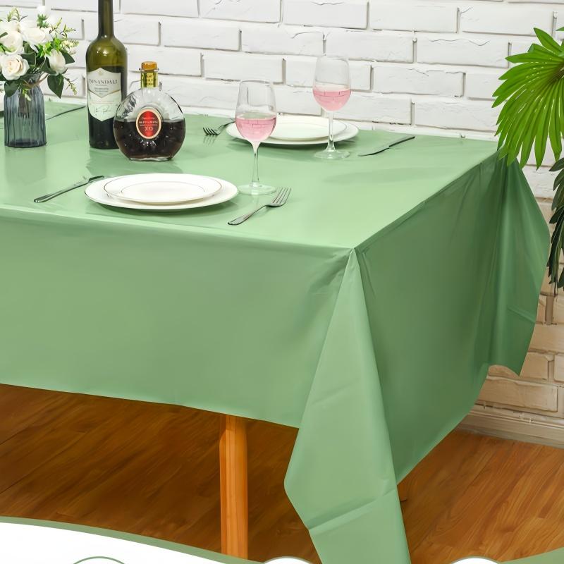 1/4Pcs solid color disposable plastic tablecloth, foldable, suitable for weddings, graduation ceremonies, and Christmas parties