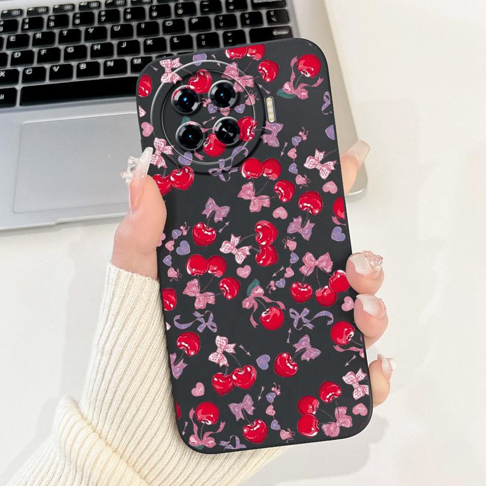 For Tecno Spark 20 Pro+ 2024 Case Fashion Flower Cactus Soft Liquid Silicone Lens Protective Cover on Spark 20 Pro Plus KJ7 Etui
