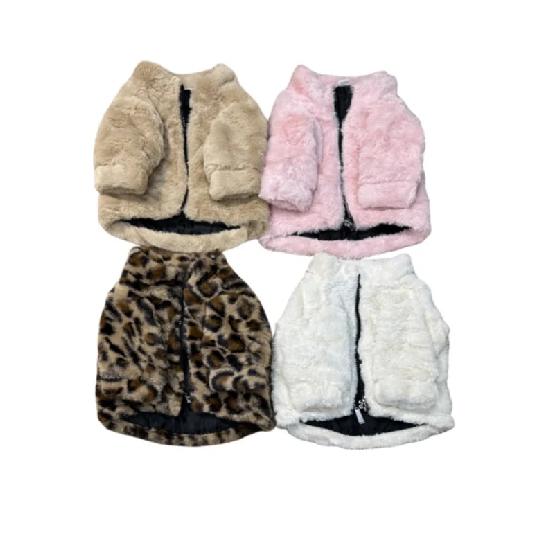 Environmentally Friendly Material Winter Warm Pet Plush Coat With Luxurious Style Dog Fur Jack