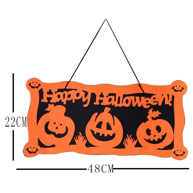 Halloween Rectangular Non-Woven Pumpkin Skull Kindergarten Door Hanging Bar Shopping Mall Pendant Scene Decorative Props