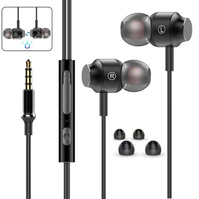 2023 Fall Wired Earphones with Microphone and Deep Clear Sound Leakage Compatible with and PC 3.5mm Remote, Compact, Noise-Isolating, Bass, Calls,