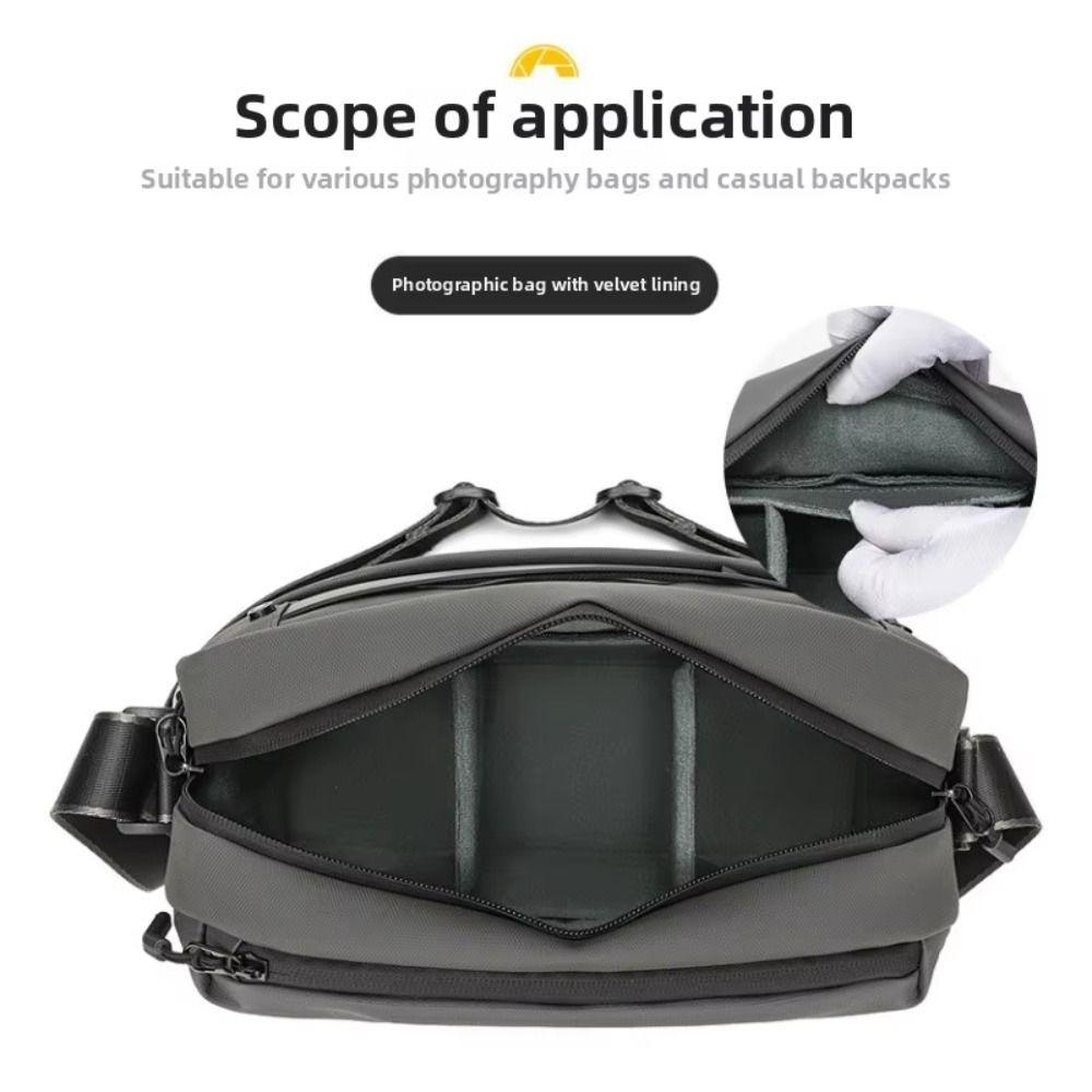 Foldable Camera Lens Inner Bag Moisture-proof Shock-proof SLR Liner Bag Padded Compartments Interior Dividers DSLR Insert Bag