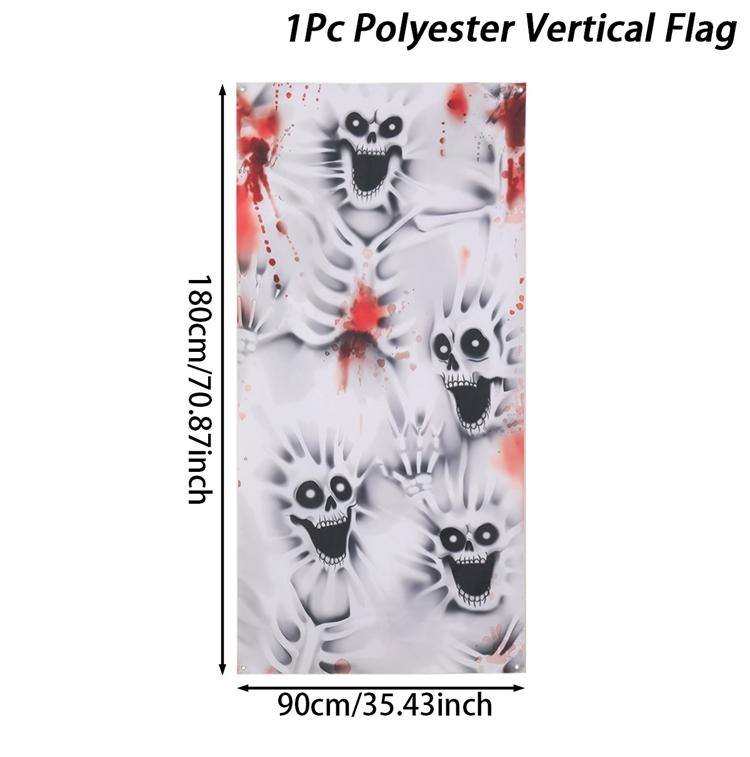 

Halloween Front Door Decoration Skull Pumpkin Blood Hand Large Door Cover Banner for Home Happy Halloween Party Decoration 2026