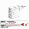 PD65W Schnellladegerät: 5V 5A Multi-Port-Adapter EU/US/UK mit PD + 3 USB-Anschlüssen
