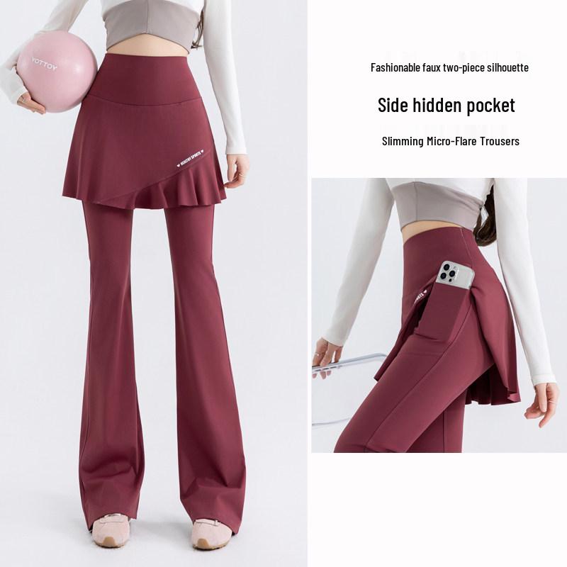 

Women s Pocket Micro-Flare Skort with Velvet High-Waisted Leggings for Autumn/Winter Fitness and Yoga. 3XL suitable for 150-170 lbs