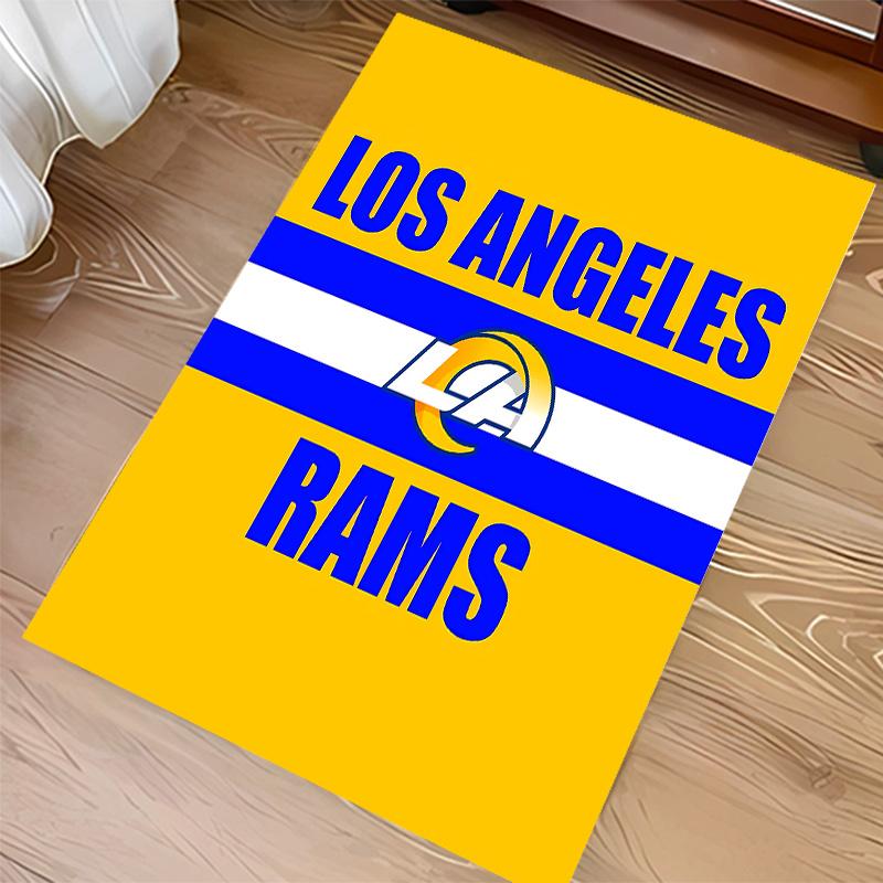 Los Angeles Rams Logo Print Area Rug - Soft, Washable Non-Slip Indoor Mat for Office Chairs, Living Room, Home Office Decorative Rug