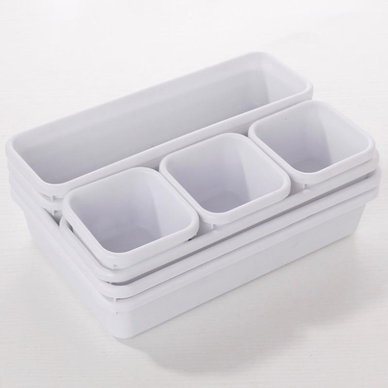8pc Storage Box Kitchen Storage Holder Drawer Dividers Jewelry Trays for Drawers Kitchen Drawer Organizer Desk Drawer Organizer Tray Grey