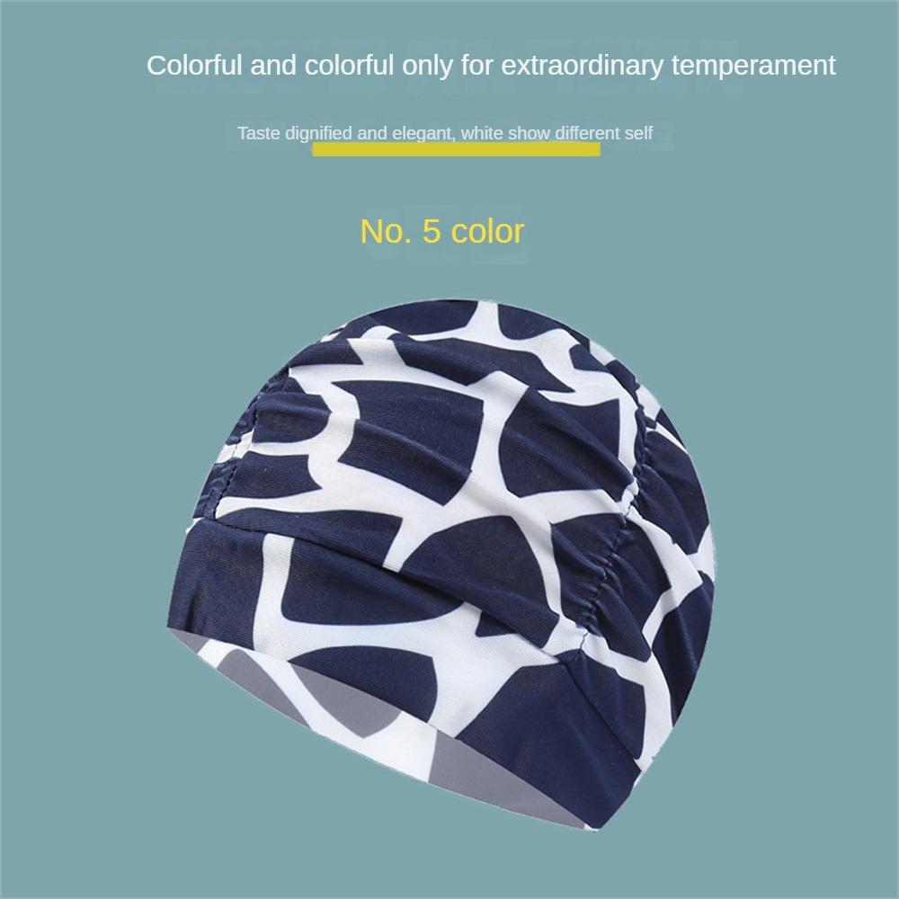 

Душевая эластичная нейлоновая тюрбан с цветочным принтом для бассейна, шапка для купания с длинными волосами, водонепроницаемые шапки для мужчин и женщин