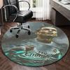 1pc Cristiano Ronaldo Real Madrid Fly Emirates Round Carpet Anime Design Chair Mat, Non Slip Rug for Office, Home Decor, Living Room, Bedroom