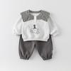 Boys' Stylish Spring/Autumn Korean Hoodie Two-Piece Set for Toddlers