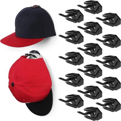 10Pcs Plastic Hat Display Hooks Wall Mounted Self Adhesive Baseball Caps Hangers Space Saving Baseball Cap Storage Rack for Home
