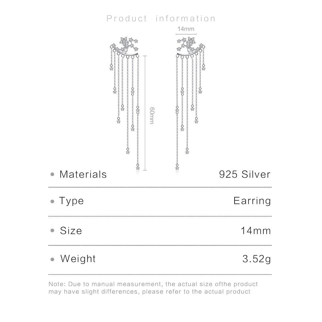 ANDYWEN 925 Sterlingsilber Sternenfall Jacken Ohrringe Hängekette Zirkon CZ Marke Feiner Schmuck 2023 Hochzeit Kristall Luxusschmuck