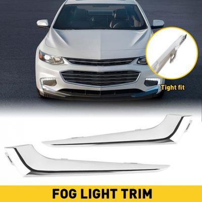 Left & Right Bumper Ert Front Grille Fog Light Trim For 16-18 Chevy Malibu LN