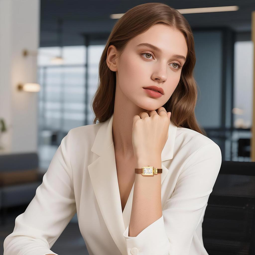 Square Women's Watch Leather Strap Waterproof Cute Fashion Analog Display Leather Belt Quartz Watch Women's Accessories - Birthday Anniversary